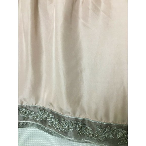 Marciano Mini Silk Skirt Size Medium Blush Color Pleated Waistband Sequin Hem - Picture 5 of 7